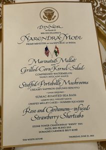 PATEL Wine at MODI State Dinner at White House