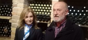 Miroslav Palinkaš with his consultant interpreter in his cellar 