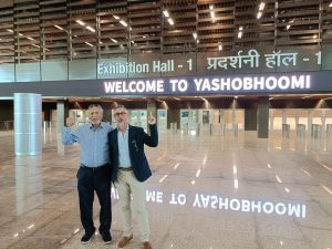 With Rod Lameyse at the Yashobhumi Hall 1- the venue for Vinexpo Delhi on 7-9 December 2023