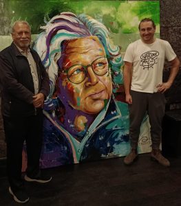 With Dirk Niepoort (painting) and his son Daniel