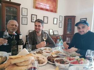 Tasting Khareba wines with Kakhi Kakhiani, Evxports Manager and Vladimer Kublashvili at the Imereti winery