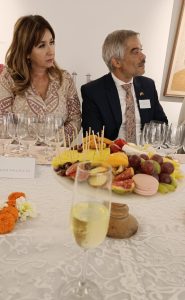 Angelo Mauricio, a Brazilian diplomat and his wife listen intently to the Presentation