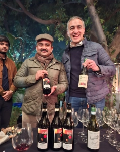 G D VAJRA at a table at the Italian Cultural Center at the Embassy