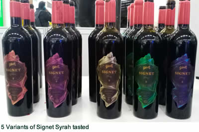 5 Variants of Signet Syrah tasted