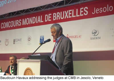 Baudouin Havaux addressing the judges at CMB in Jesolo, Veneto