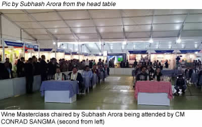 Wine Masterclass chaired by Subhash Arora being attended by CM CONRAD SANGMA (second from left)